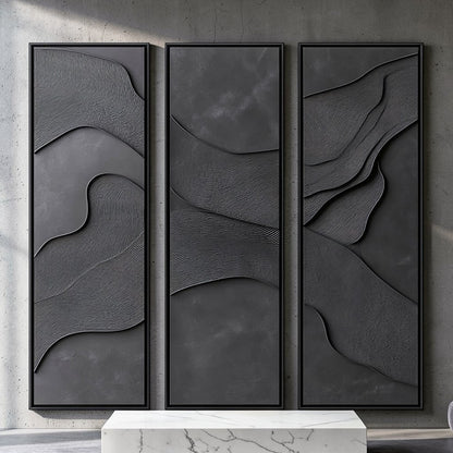 Ruviy Wall Art - High-Density Brushed Aluminum - Professional Grade Visual Integrity - Minimalist Geometric Abstract - Floating Mount - Charcoal & Silver