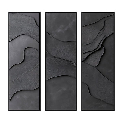 Ruviy Wall Art - High-Density Brushed Aluminum - Professional Grade Visual Integrity - Minimalist Geometric Abstract - Floating Mount - Charcoal & Silver